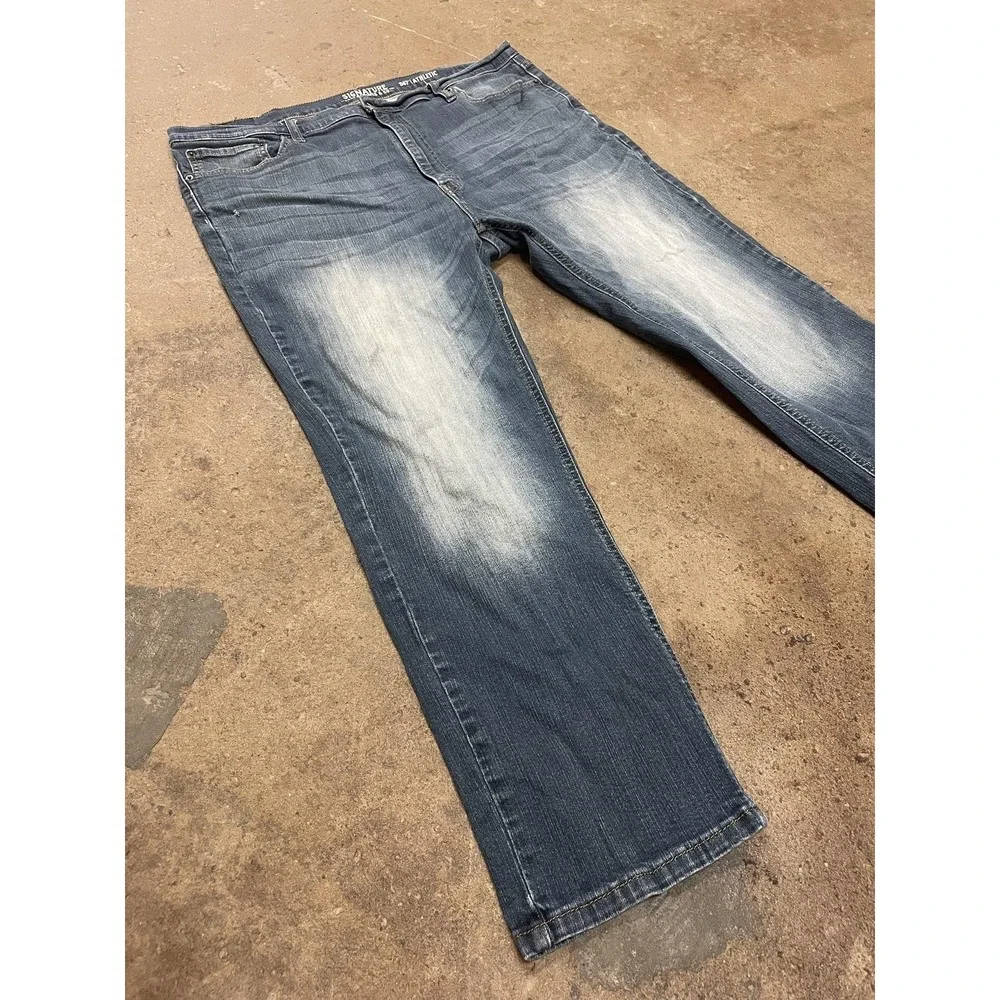 Signature By Levi Strauss Jeans Mens 42x30 Athletic Straight Leg Zip Fly Stretch